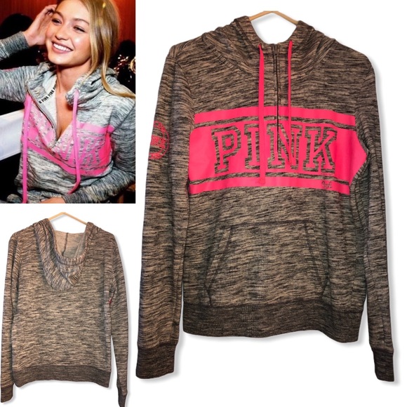 PINK Victoria's Secret Tops - Victoria’s Secret pink half zip hoodie